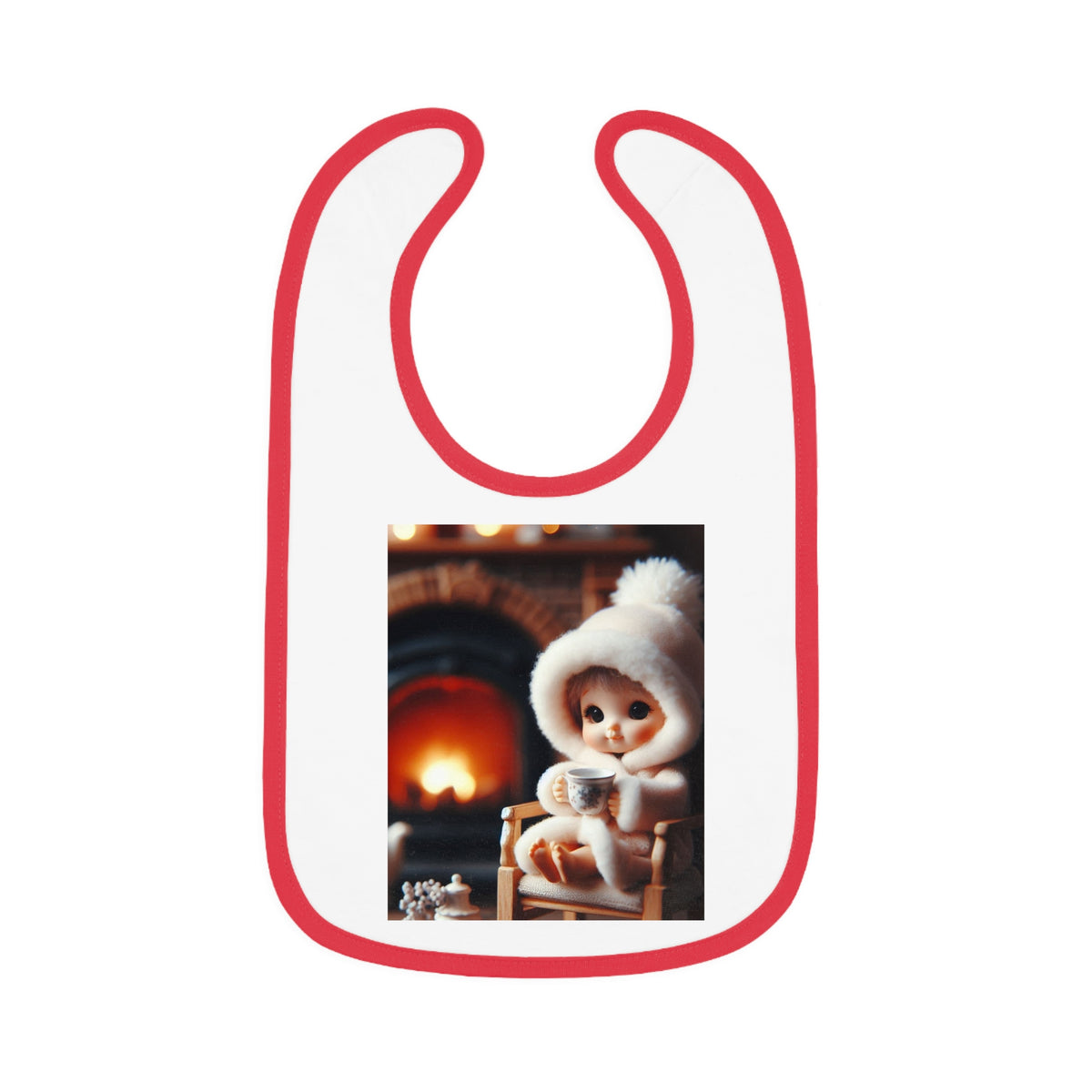 "Cozy Fire" Baby Contrast Trim Jersey Bib - OLM Store