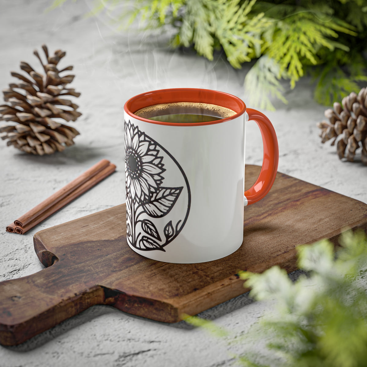 Brighten Your Mornings with Our White Sunflower Coffee Mug