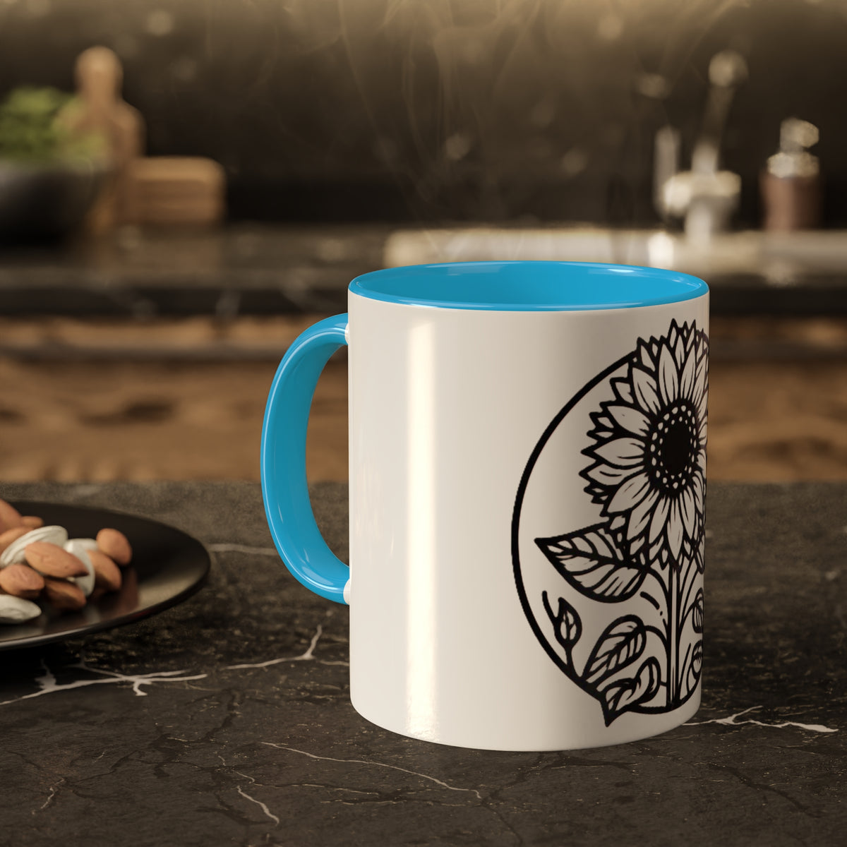 Brighten Your Mornings with Our White Sunflower Coffee Mug