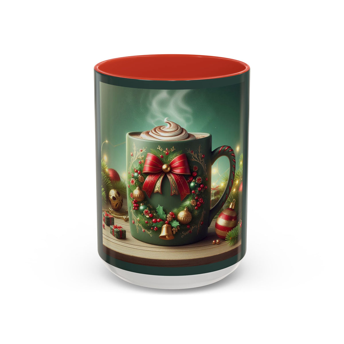 Cozy Christmas Wreath Hot Cocoa Mug - Perfect for Festive Sipping!