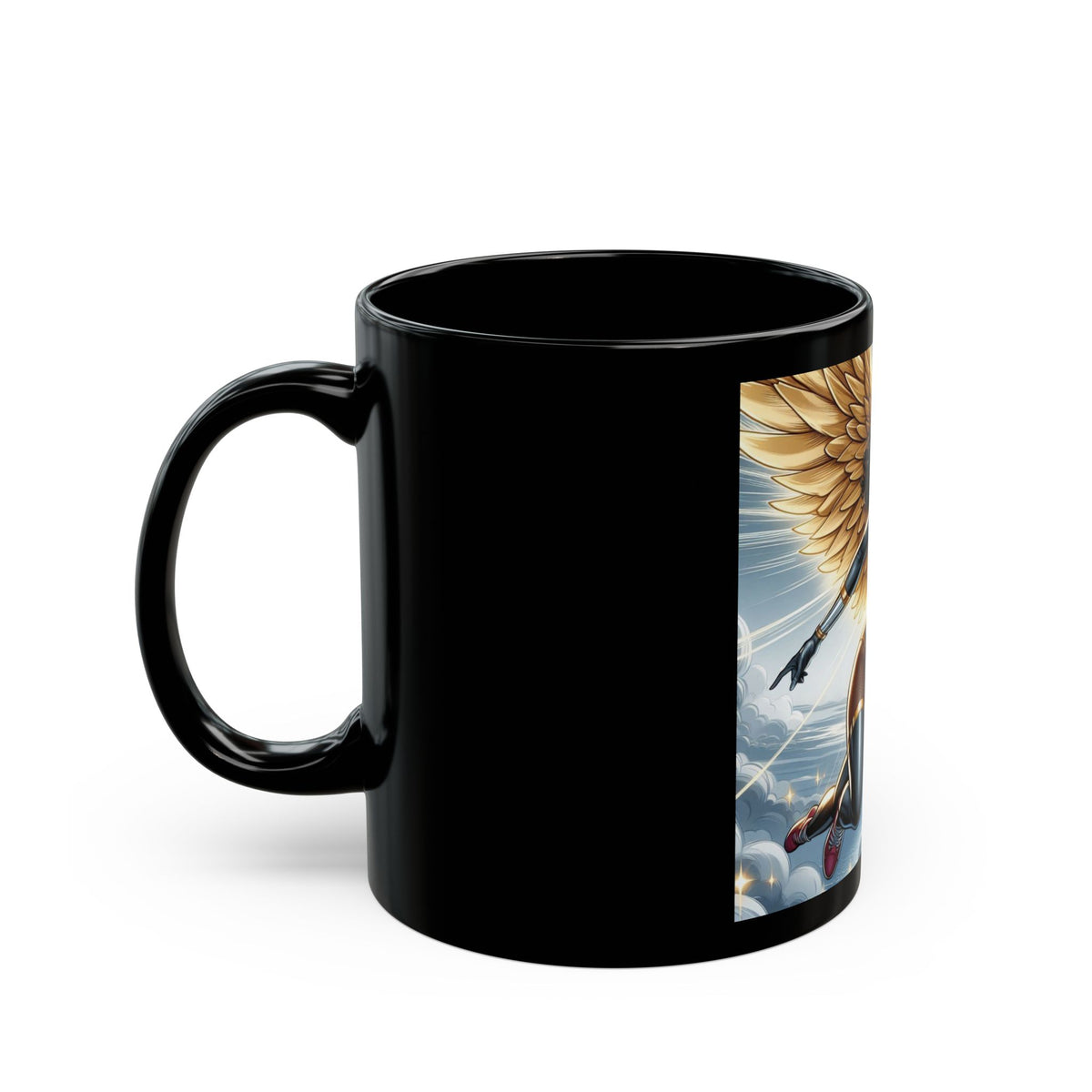 Empower Your Morning with the Aurora Ebony Superhero Mug