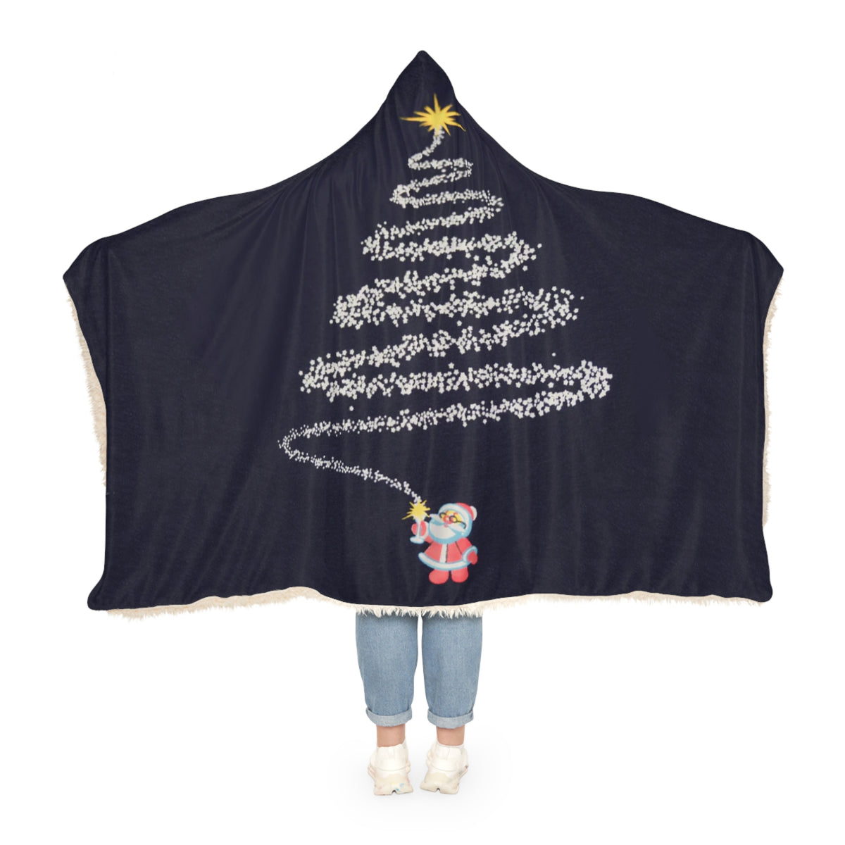 Cozy Christmas Tree Hooded Blanket – Embrace the Warmth of the Holidays