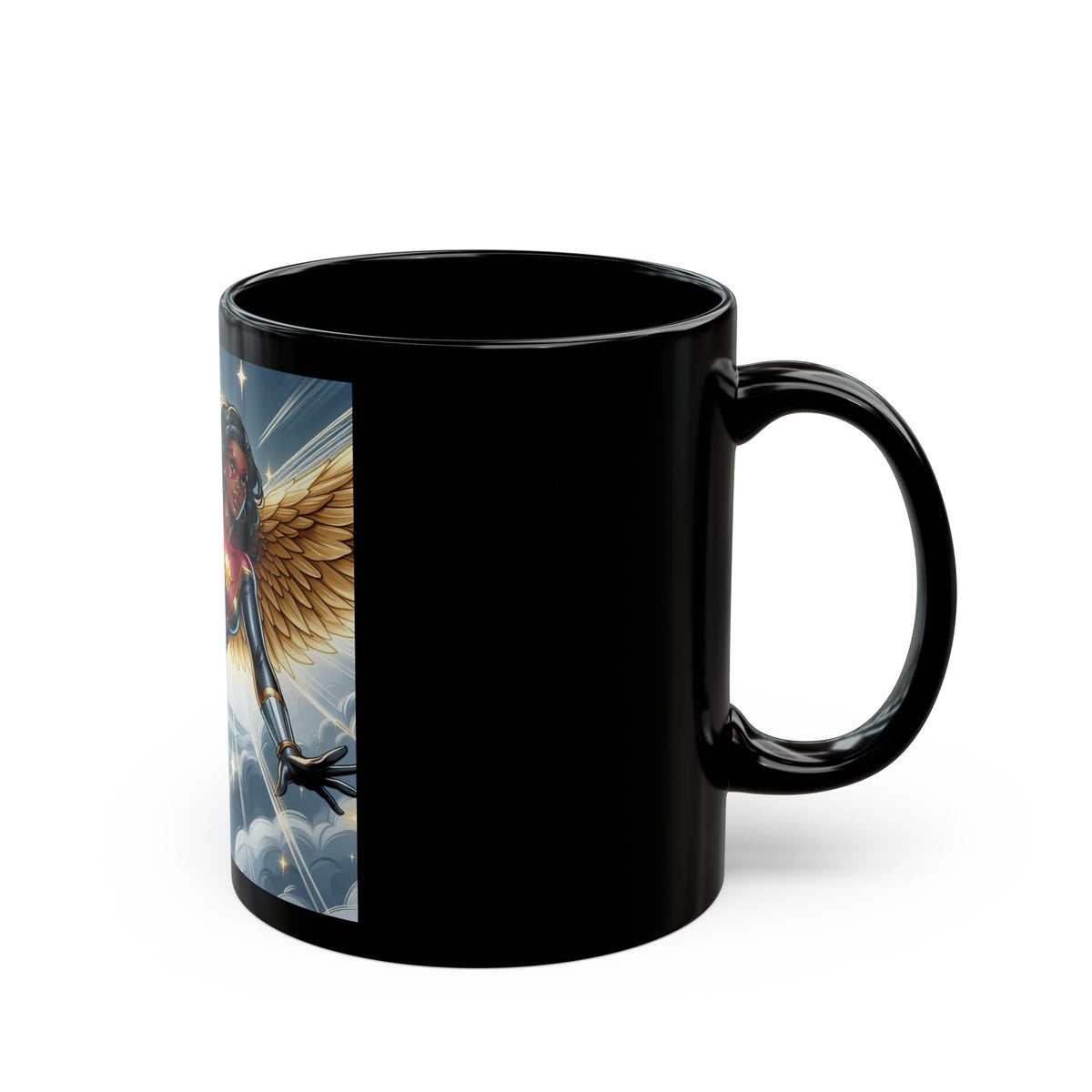 Empower Your Morning with the Aurora Ebony Superhero Mug