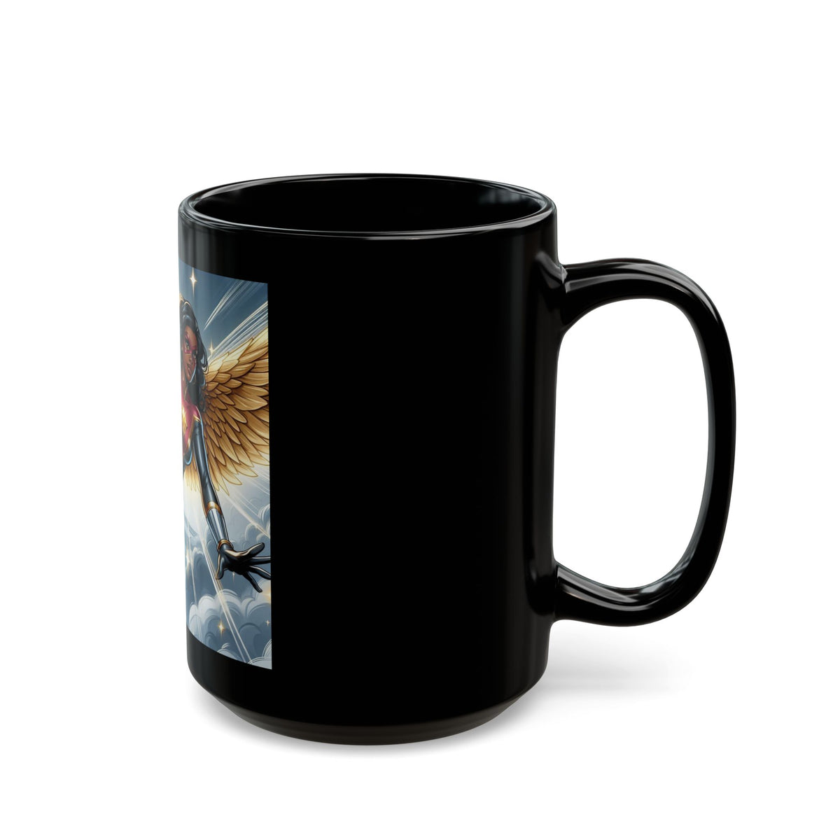 Empower Your Morning with the Aurora Ebony Superhero Mug