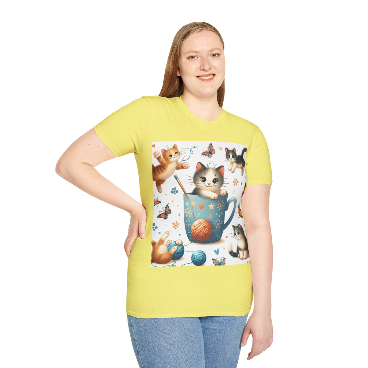 Purr-fect Comfort for Cat Lovers: Unisex Soft-Style T-Shirt - OLM Store