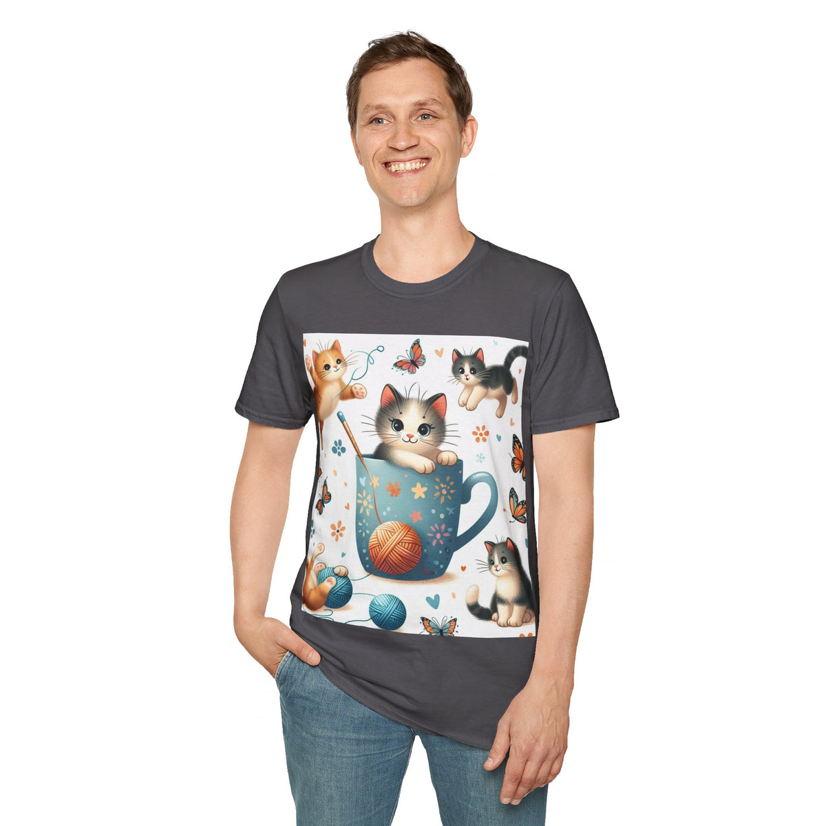 Purr-fect Comfort for Cat Lovers: Unisex Soft-Style T-Shirt - OLM Store