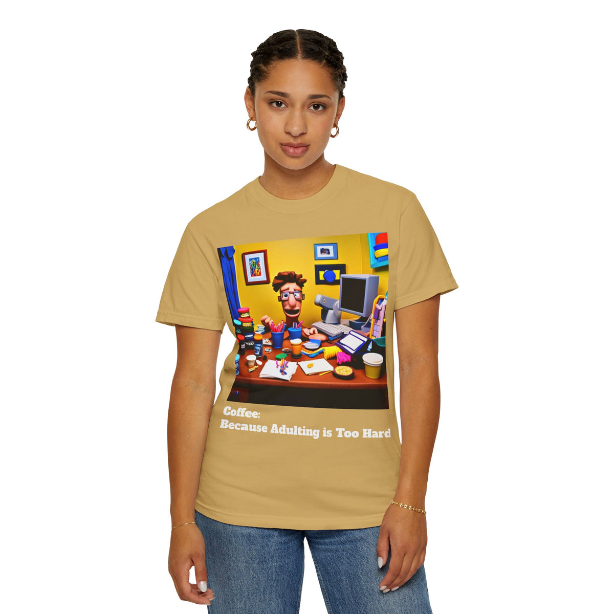 Unisex "Coffee: Because Adulting is Too Hard" Garment-Dyed T-shirt - OLM Store