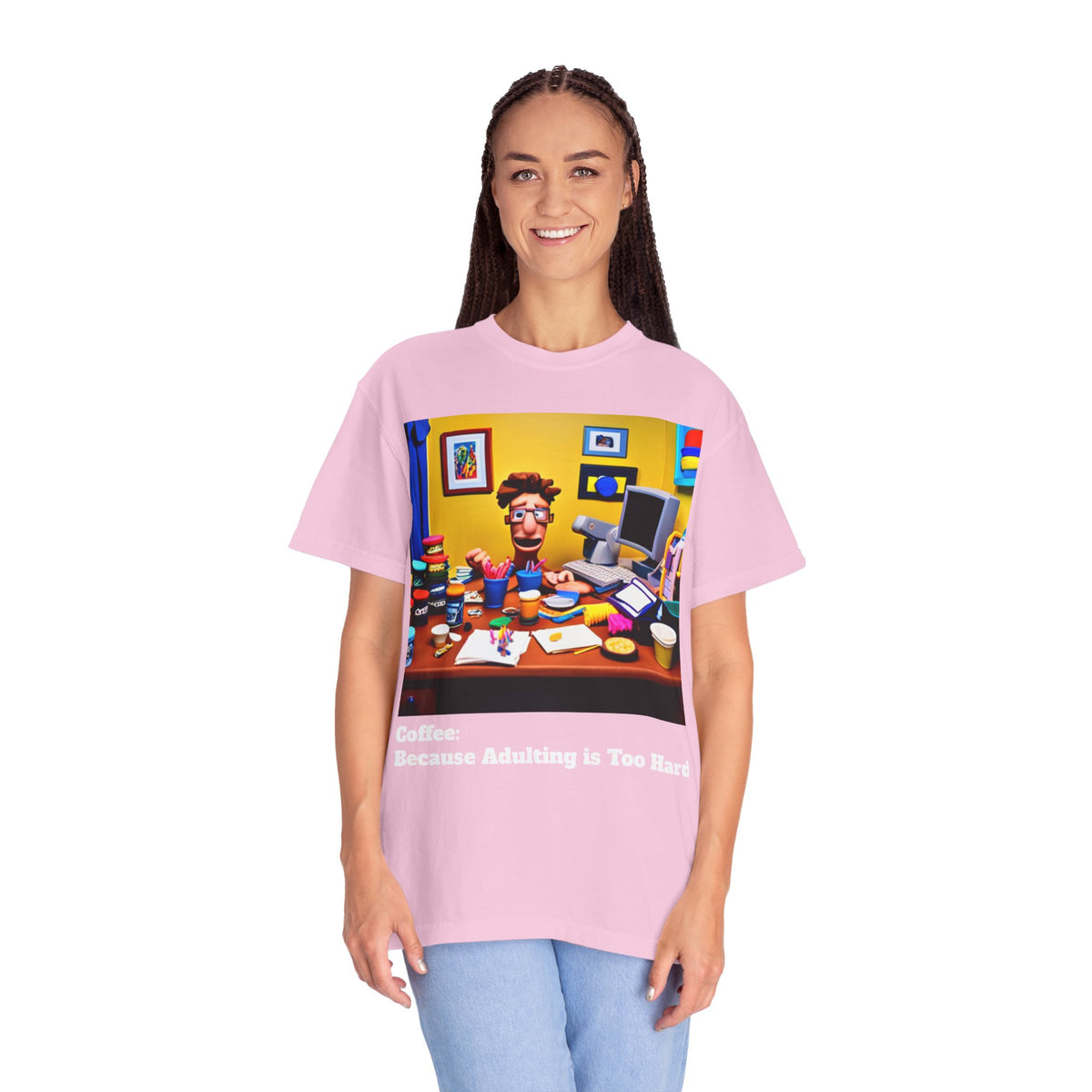Unisex "Coffee: Because Adulting is Too Hard" Garment-Dyed T-shirt - OLM Store