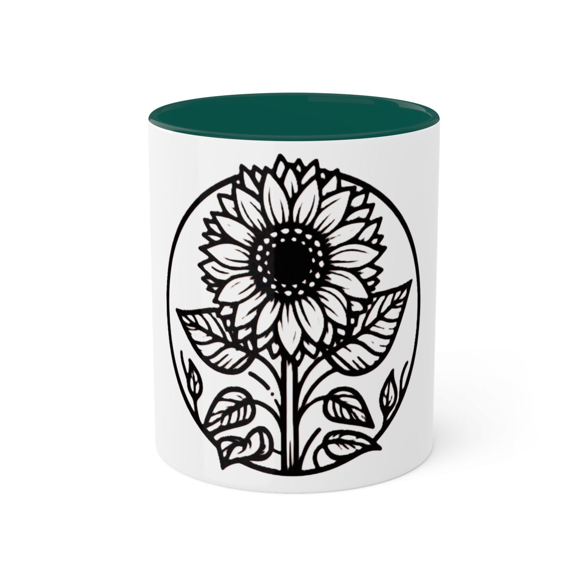 Brighten Your Mornings with Our White Sunflower Coffee Mug