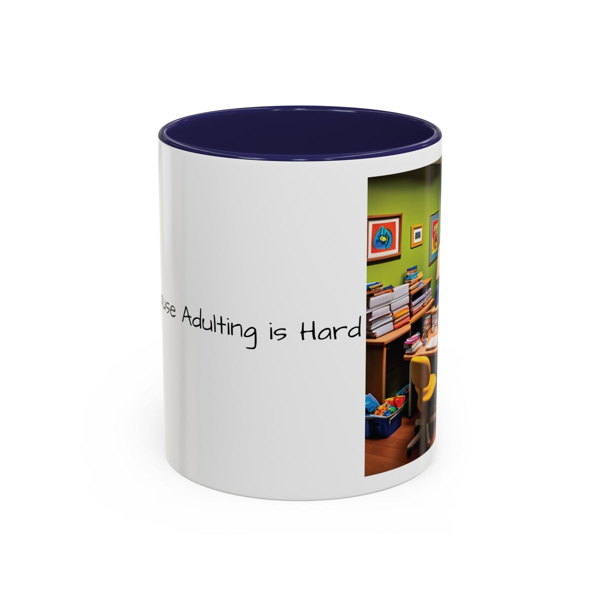 “Coffee: Because Adulting is Hard" Accent Coffee Mug (11, 15oz) - OLM Store