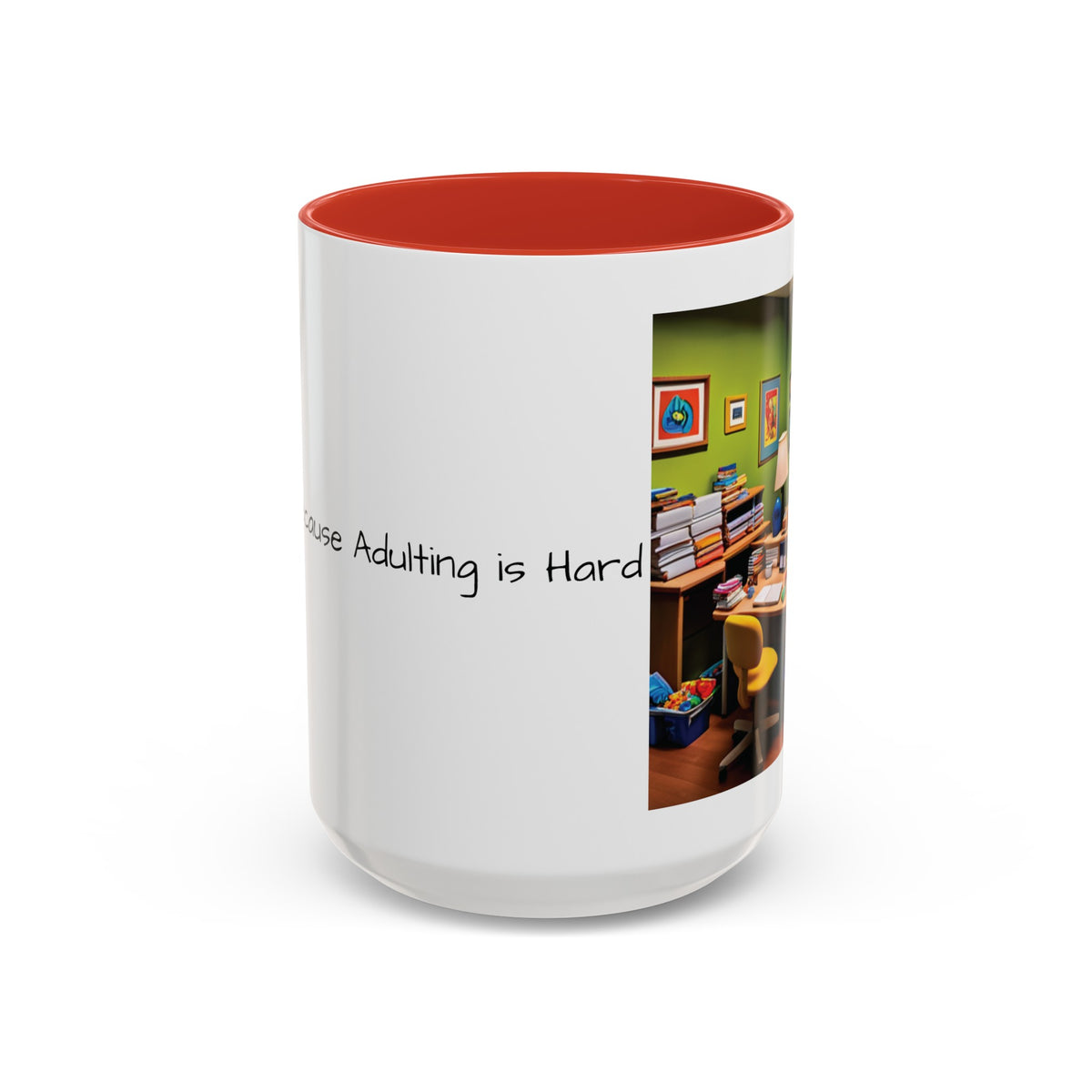 “Coffee: Because Adulting is Hard" Accent Coffee Mug (11, 15oz) - OLM Store