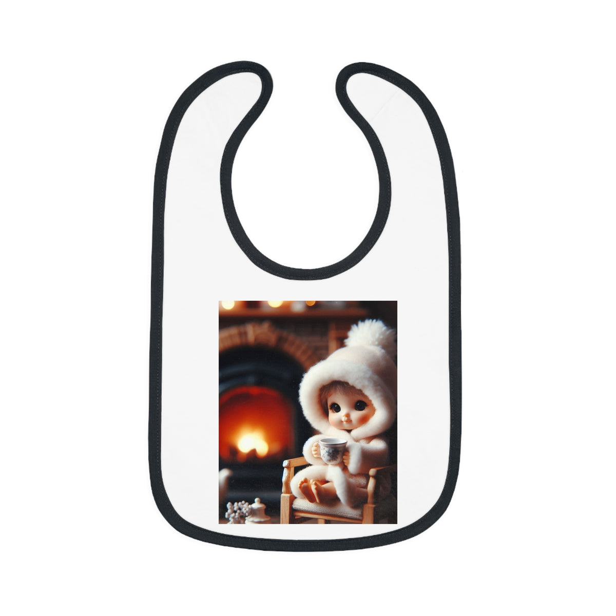 "Cozy Fire" Baby Contrast Trim Jersey Bib - OLM Store