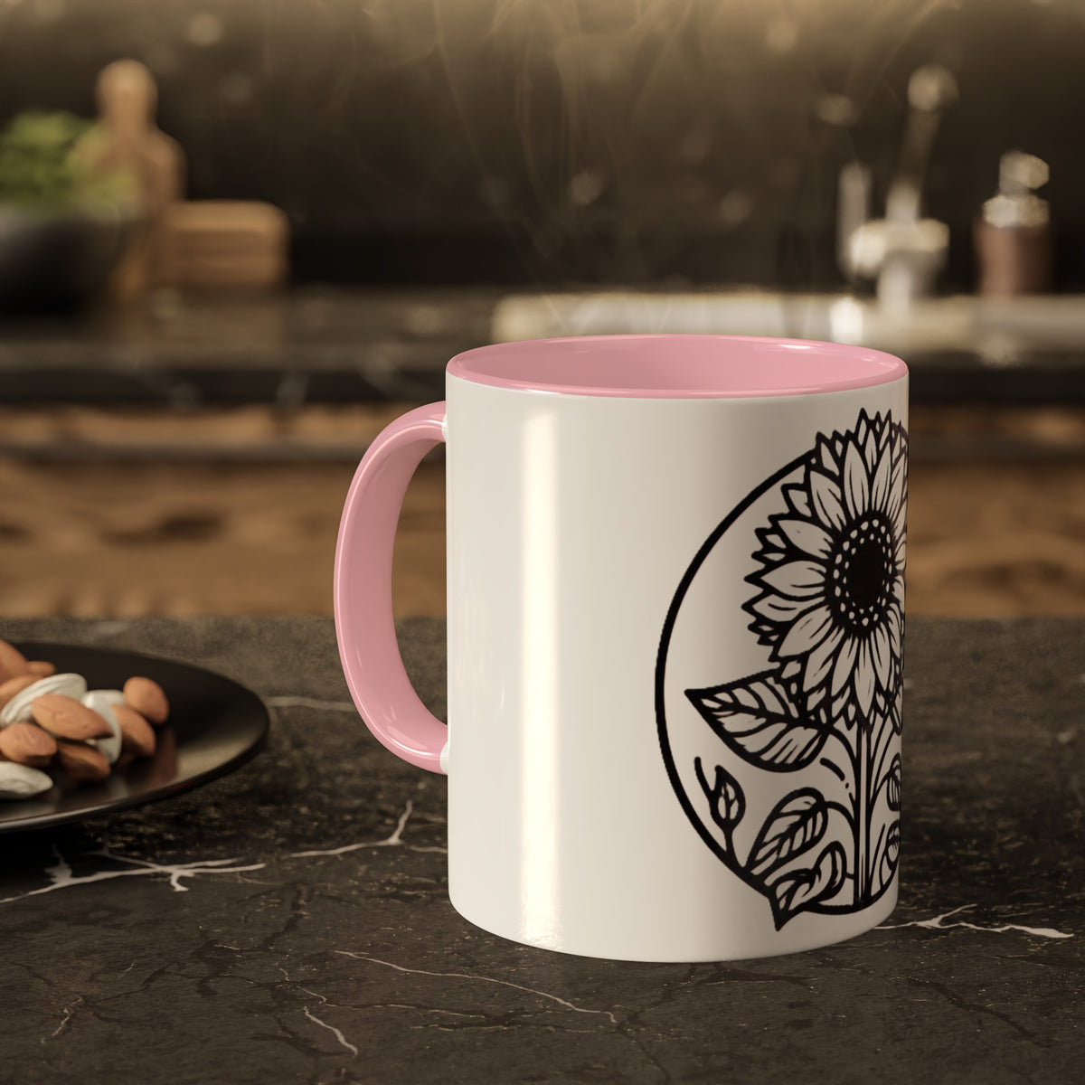 Brighten Your Mornings with Our White Sunflower Coffee Mug