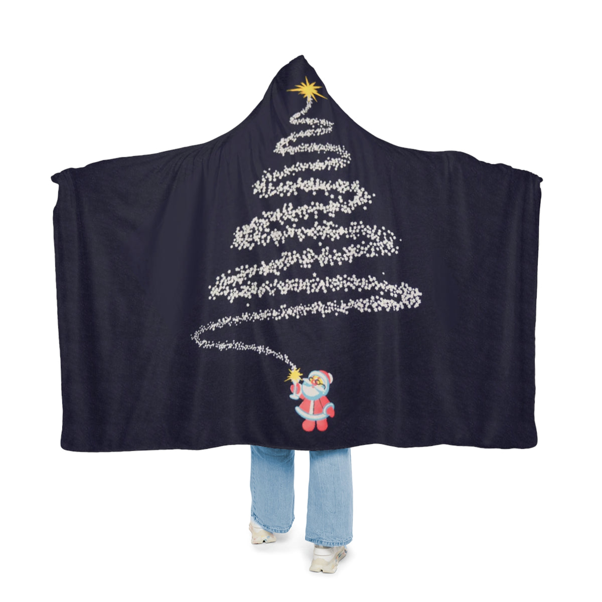 Cozy Christmas Tree Hooded Blanket – Embrace the Warmth of the Holidays