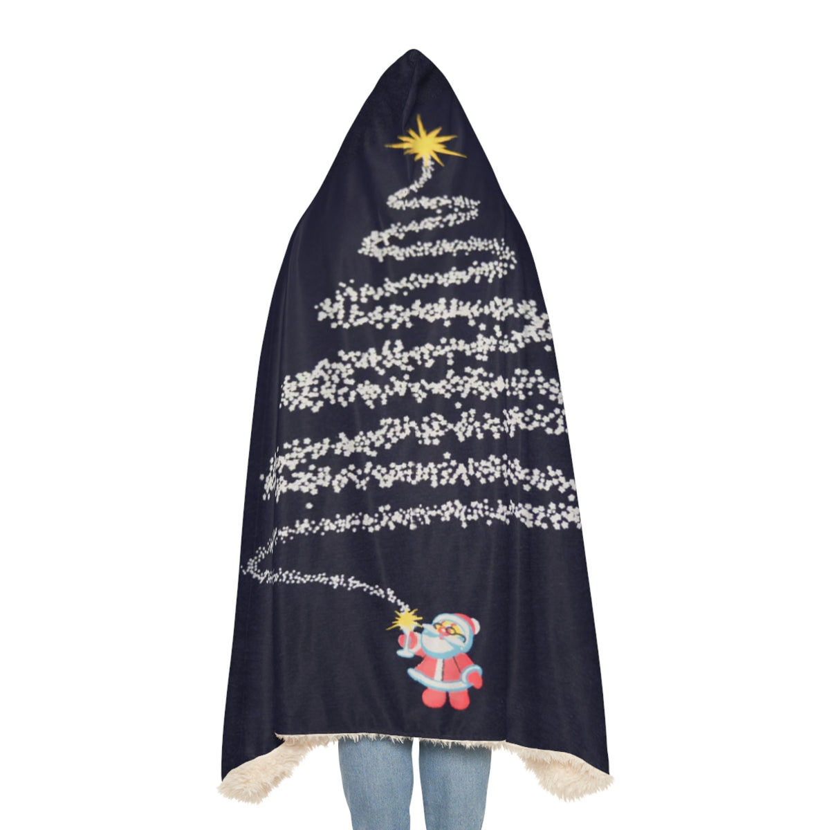 Cozy Christmas Tree Hooded Blanket – Embrace the Warmth of the Holidays