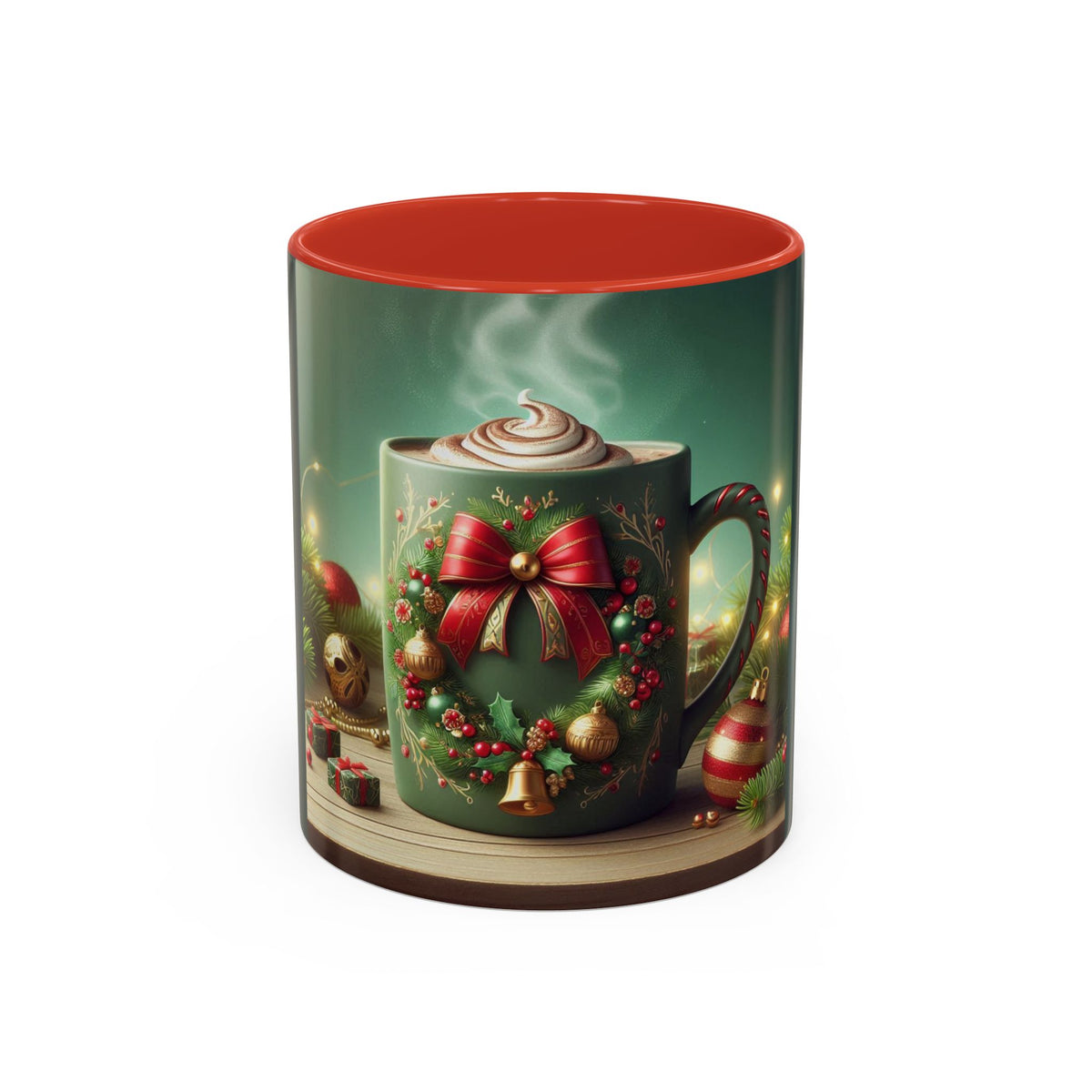 Cozy Christmas Wreath Hot Cocoa Mug - Perfect for Festive Sipping!