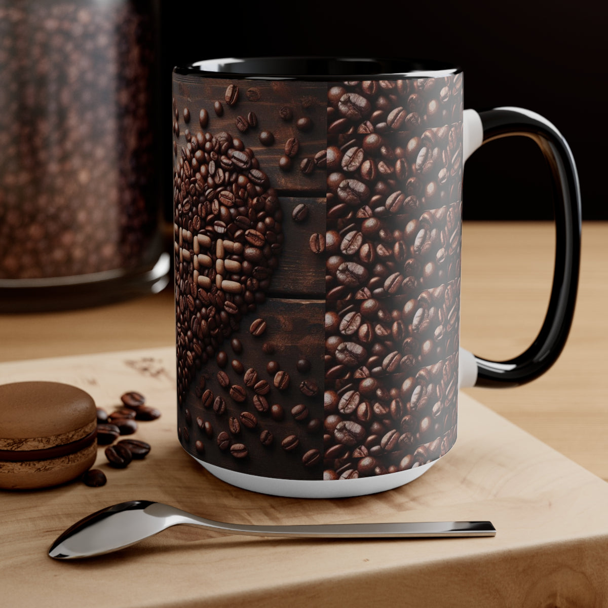 Coffee Bean Heart Accent Mugs - OLM Store