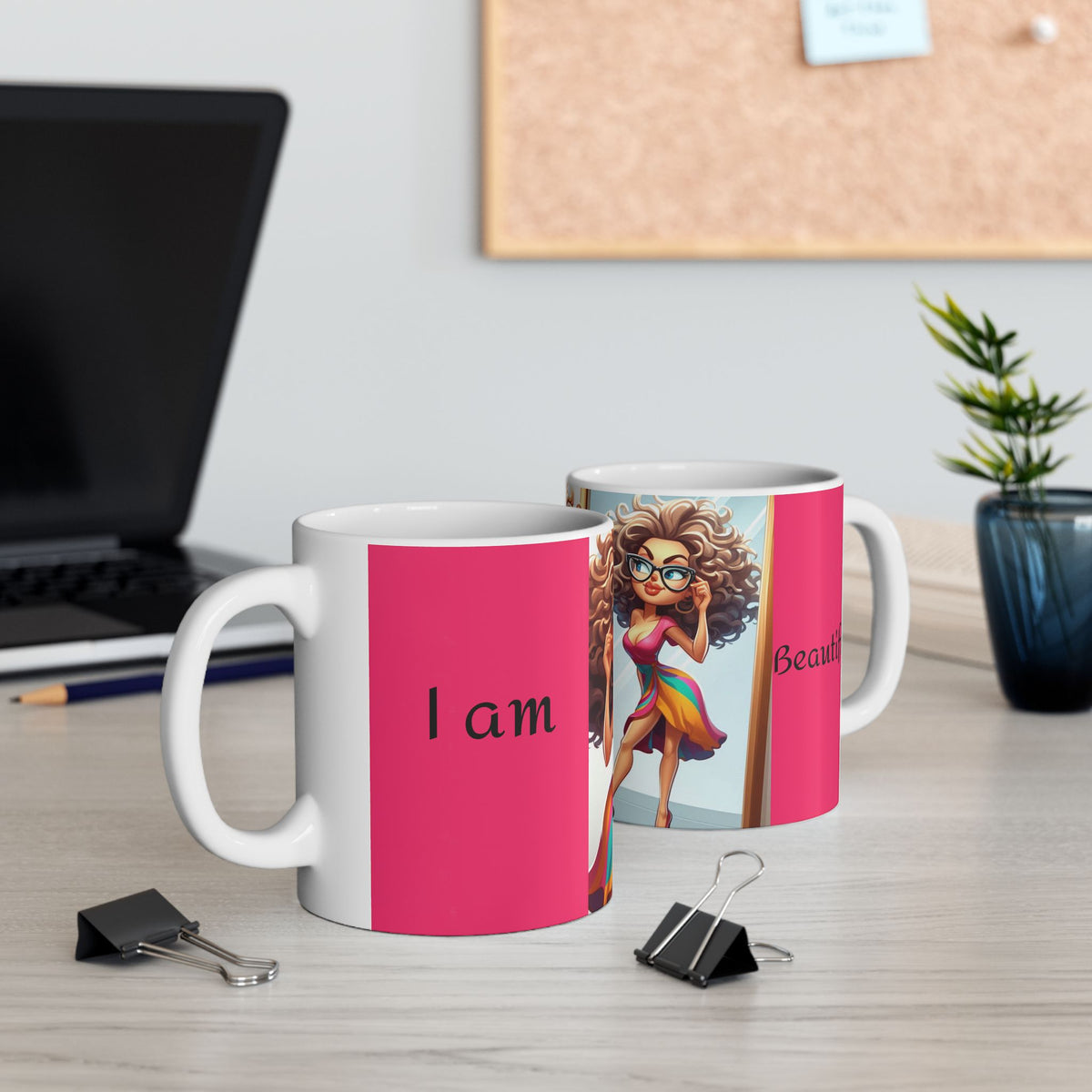 “I Am Beautiful” Ceramic Mug, (11oz, 15oz) - OLM Store