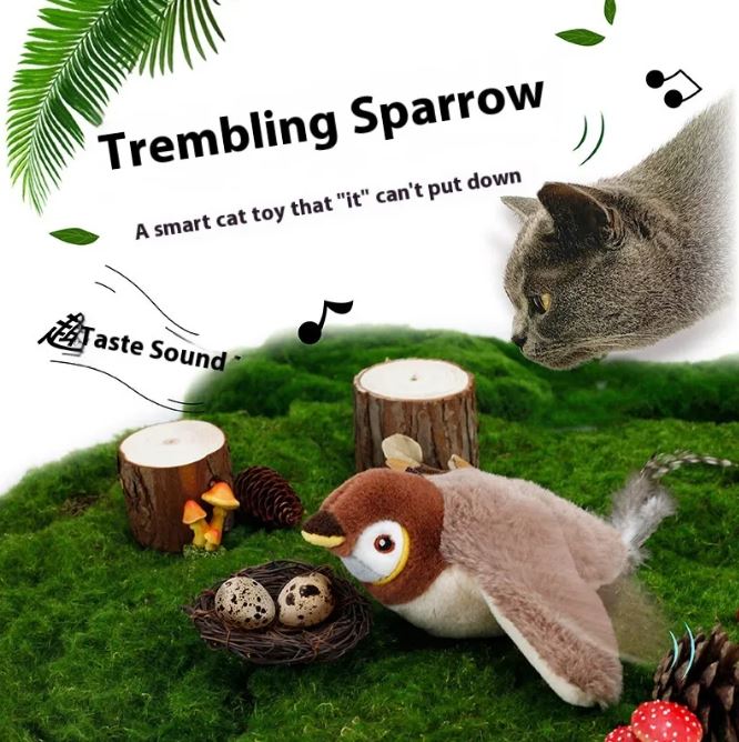 Interactive Cat Toy: Lifelike Flapping Bird for Endless Fun