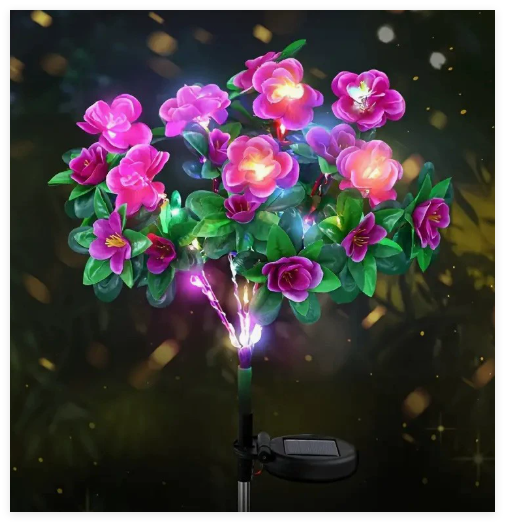 Illuminate Your Outdoors with Solar Azalea Flower Lights – One Piece