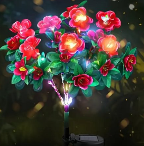 Illuminate Your Outdoors with Solar Azalea Flower Lights – One Piece
