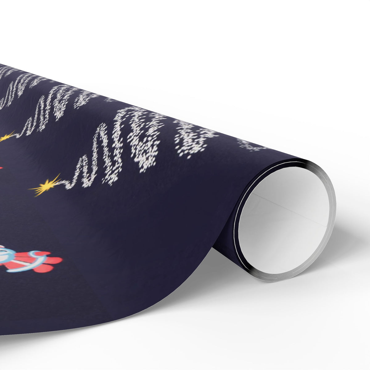 Celebratory Firework Christmas Tree Wrapping Paper for Enchanting Gifts