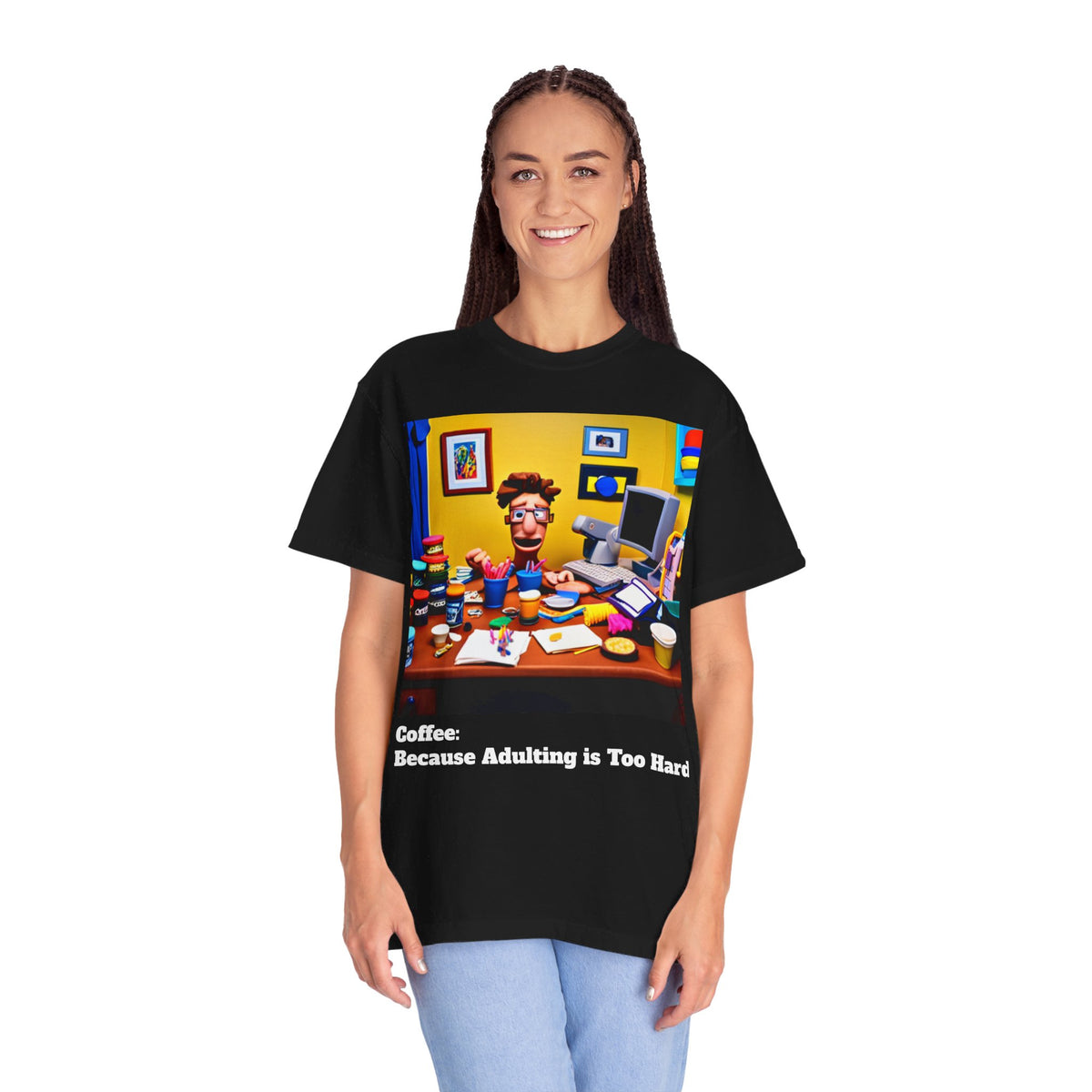 Unisex "Coffee: Because Adulting is Too Hard" Garment-Dyed T-shirt - OLM Store