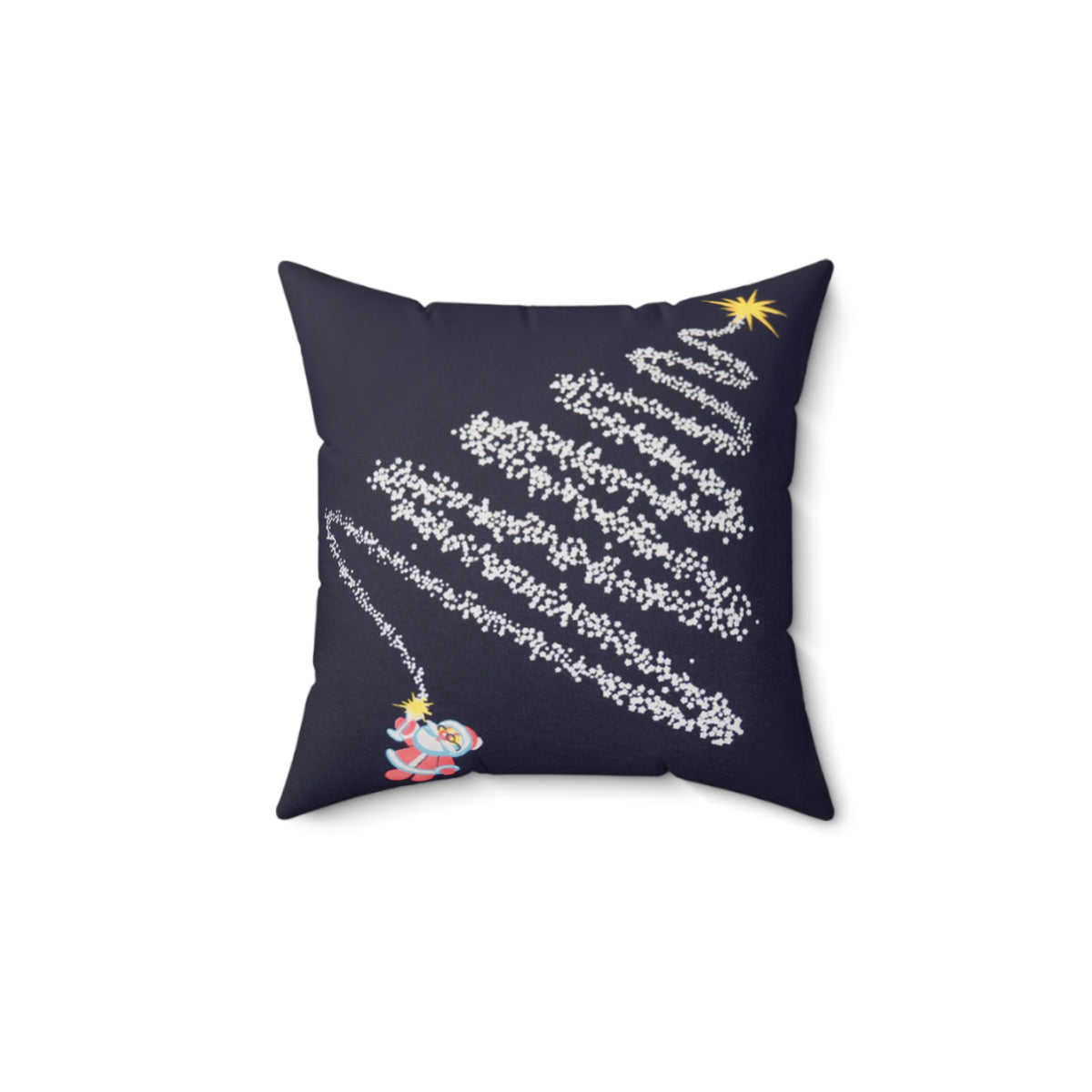 Festive Christmas Throw Pillow with Fireworks Tree Pattern - Transform Your Space This Holiday Season