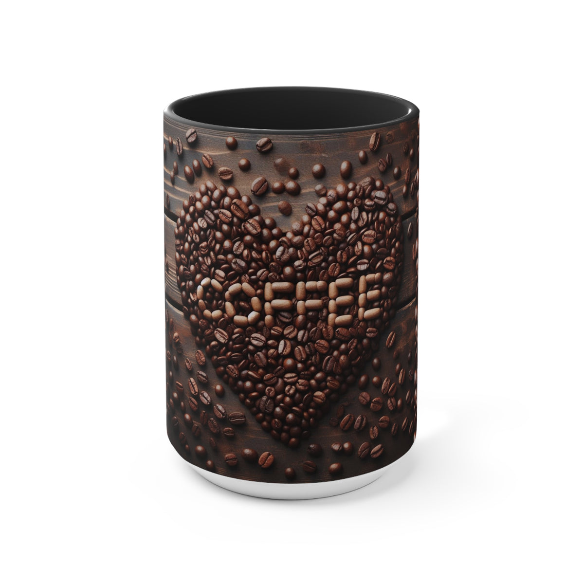 Coffee Bean Heart Accent Mugs - OLM Store