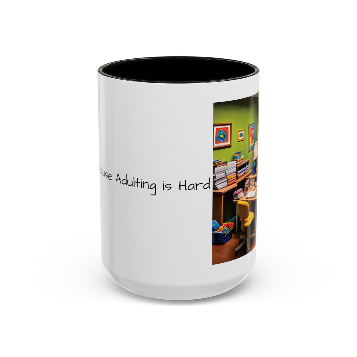 “Coffee: Because Adulting is Hard" Accent Coffee Mug (11, 15oz) - OLM Store