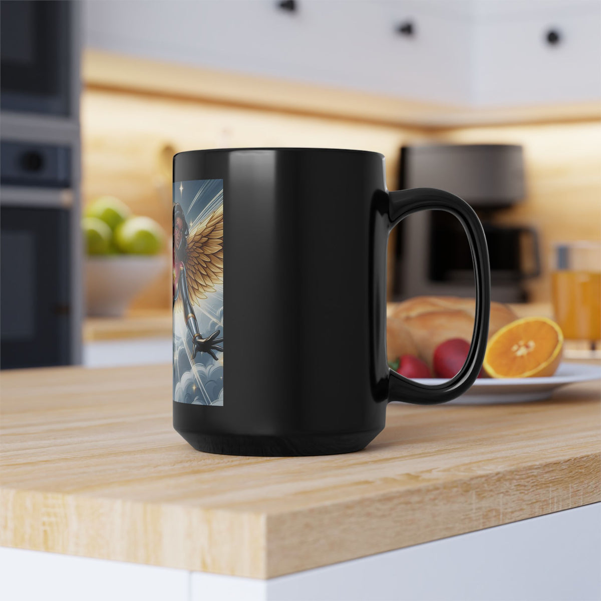 Empower Your Morning with the Aurora Ebony Superhero Mug