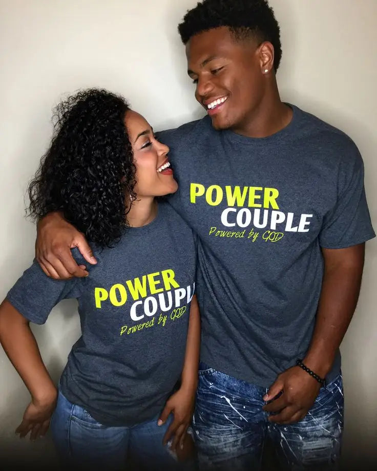 His and Hers POWER COUPLE Short Sleeve T Shirts - OLM Store