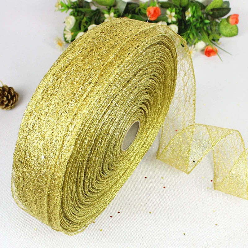 6.6 feet Hollow Out Shiny Gold Ribbon - OLM Store