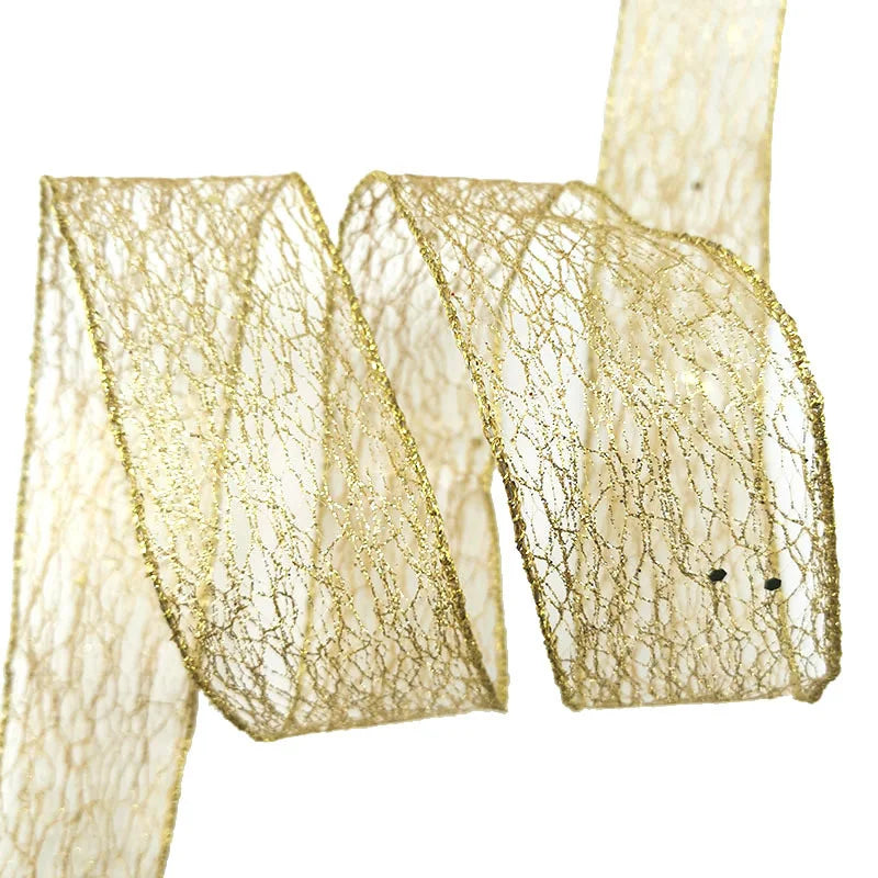 6.6 feet Hollow Out Shiny Gold Ribbon - OLM Store