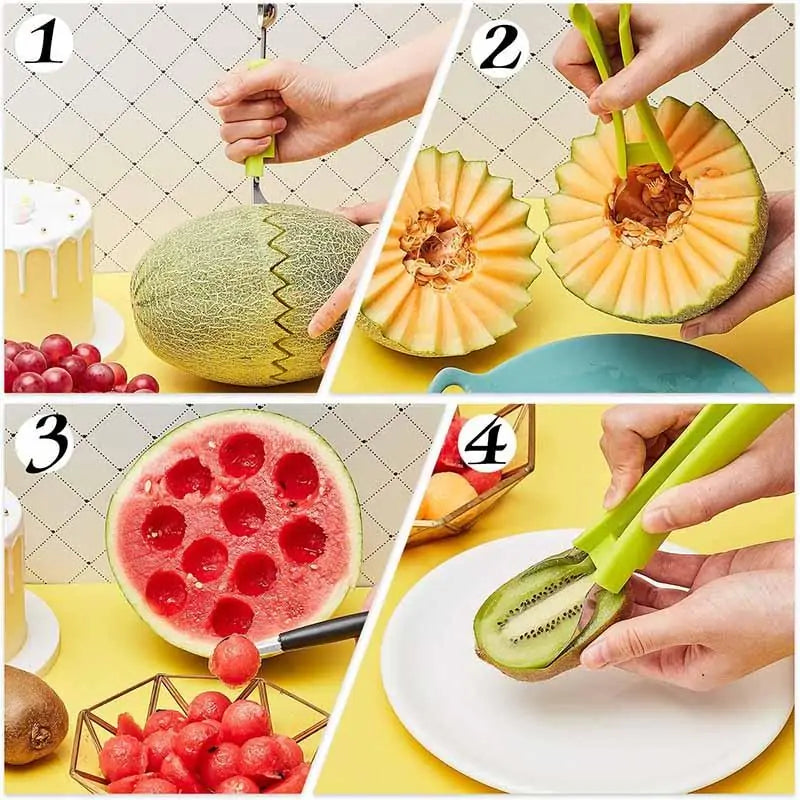 Unlock Your Culinary Creativity with the 4 in 1 Fruit Carving Knife Cutter