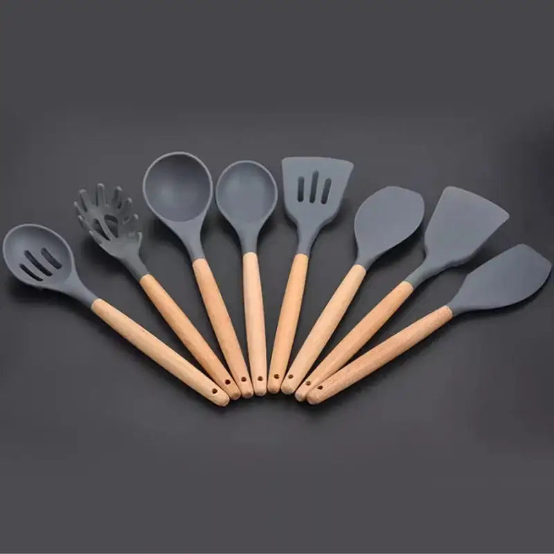 Nordic Silicone Cooking Utensils Set - 12 Essential Pieces for Effortless Cooking