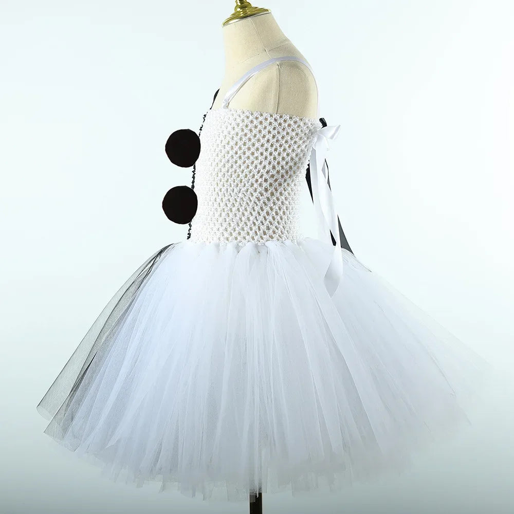 Terrifier Art Clown Girl Costume – Your Child's Spooktacular Black & White Tutu Dress for Halloween