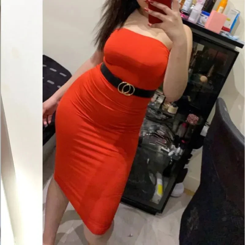 Off Shoulder Tube Dress - OLM Store