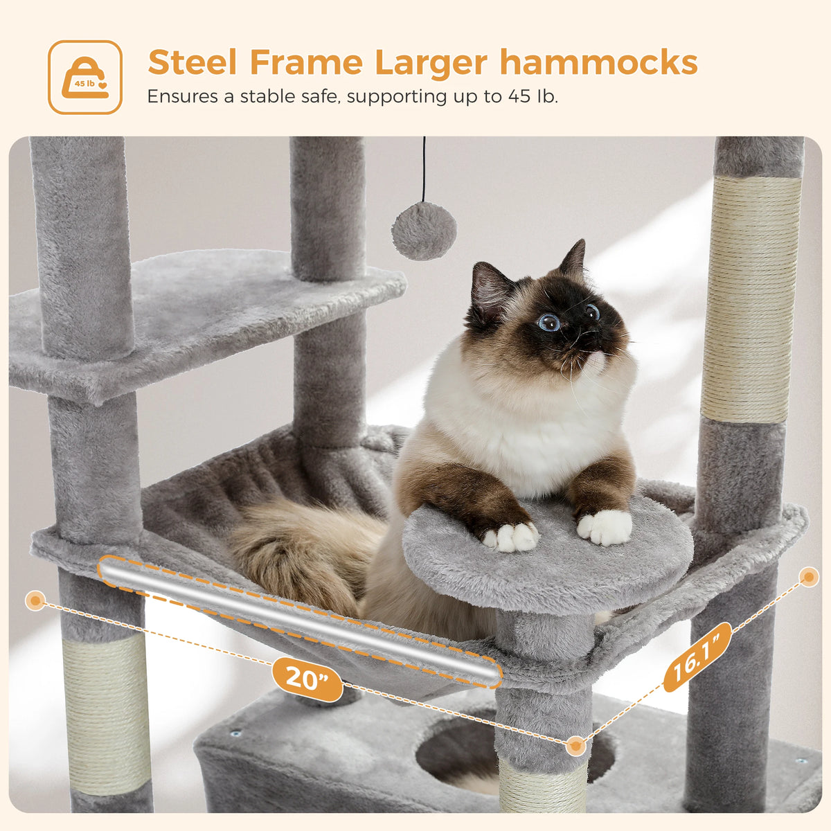 Transform Your Home with Our Large Cat Tree - 72.44 inches of Fun!