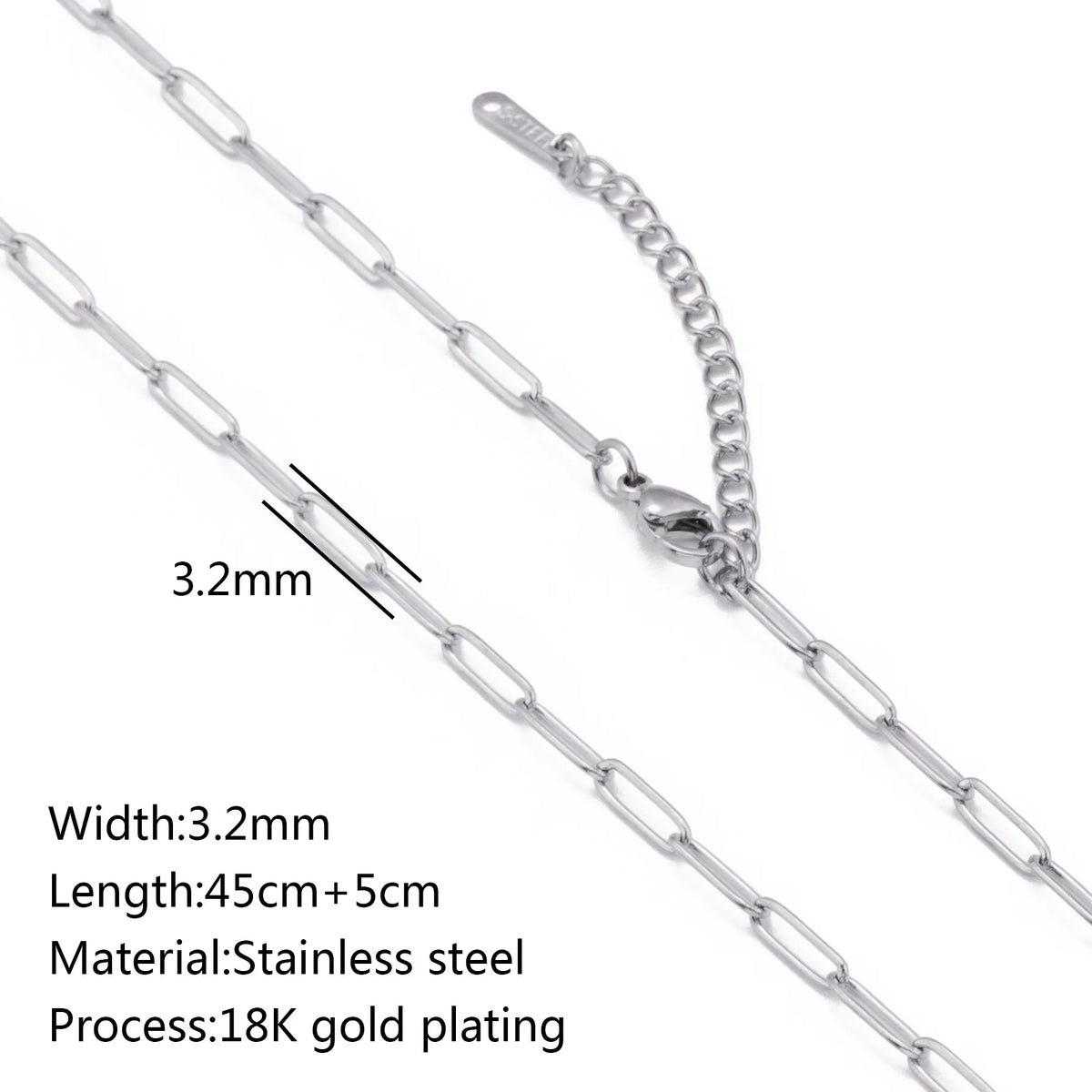 5‑Piece Stainless Steel Chain Necklace Set – Bead, Rope, Cuban, Paperclip & Snake Link Chains for Women, 18K Gold & Steel DIY Jewelry
