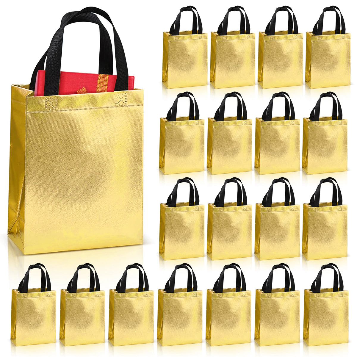 Reusable Gift Bags for Events – 20pcs Aluminized Non‑Woven Tote Bags Perfect for Any Occasion