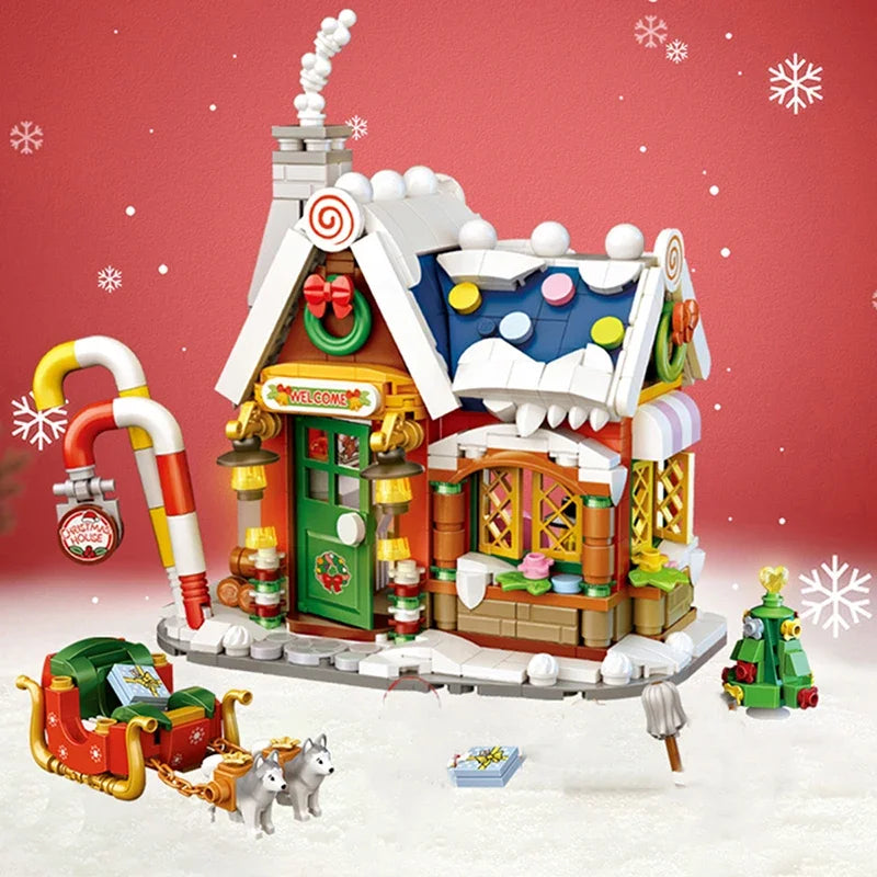 Mini Building Block Christmas House Set: Unleash Your Holiday Creativity!