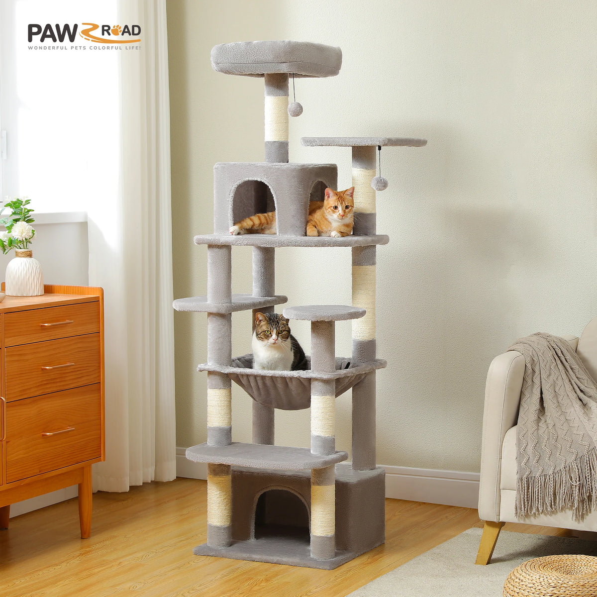 Transform Your Home with Our Large Cat Tree - 72.44 inches of Fun!