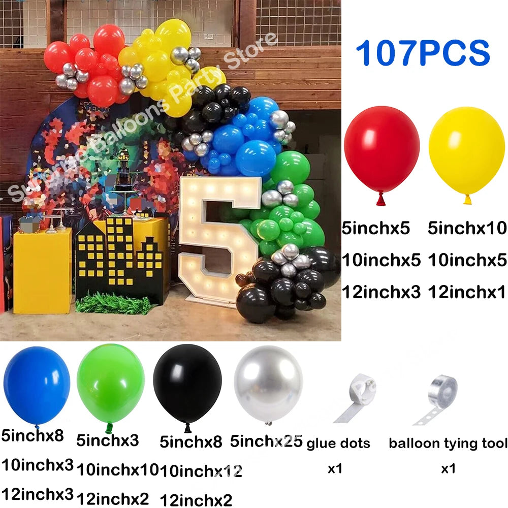 Red Green Celebration Balloons Garland Arch Kit - OLM Store
