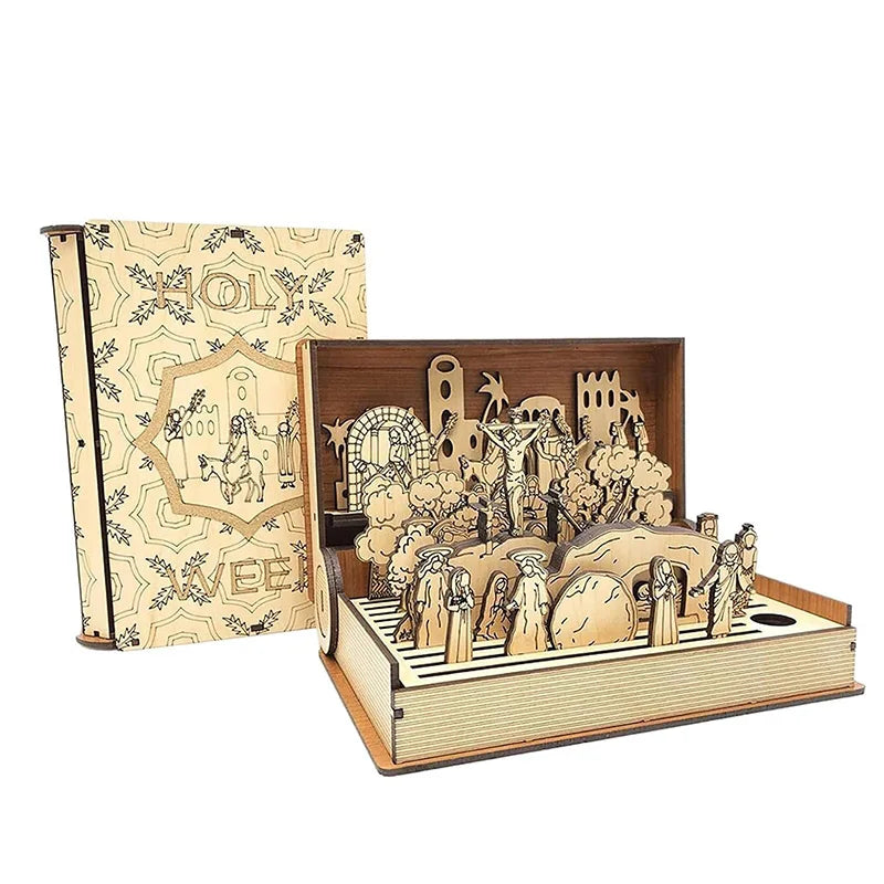 Easter Resurrection Wooden Book Set – A Heartfelt Tribute to the Holy Week