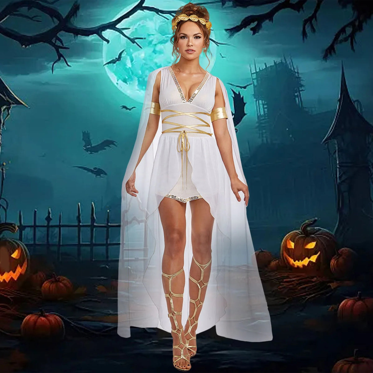 Captivating Women’s Greek Goddess Athena Costume - Perfect for Halloween & Themed Events