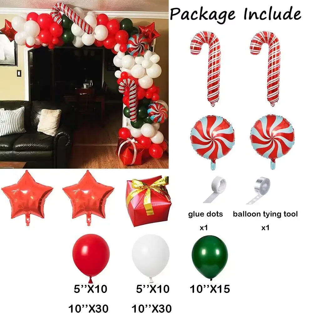 Red Green Celebration Balloons Garland Arch Kit - OLM Store