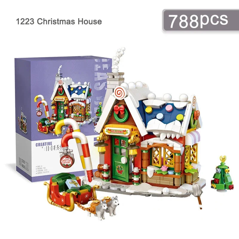 Mini Building Block Christmas House Set: Unleash Your Holiday Creativity!