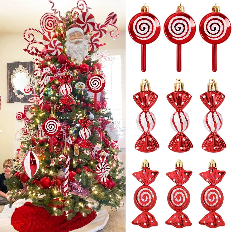 6pcs Christmas Lollipop Candy Cane Pendant - OLM Store