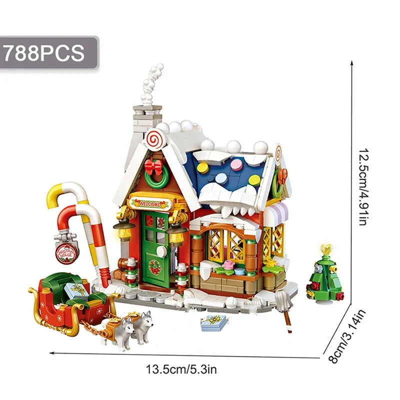 Mini Building Block Christmas House Set: Unleash Your Holiday Creativity!